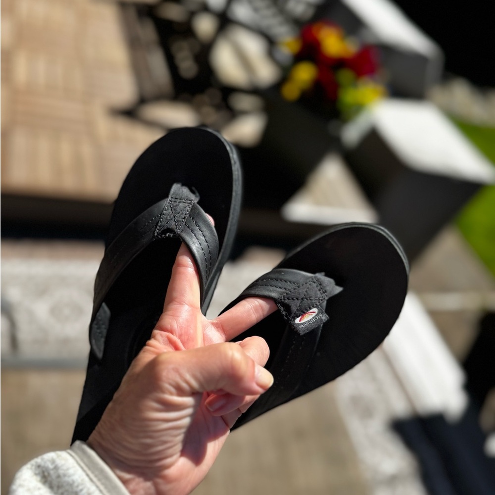 Rainbow Black Sandals